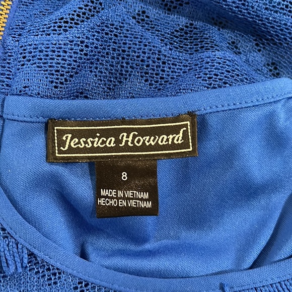 Blue Scalloped Dress w Lace and lining - Picture 2 of 9